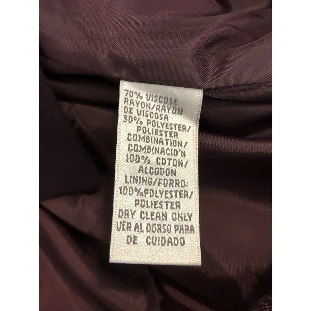 Jacqueline Ferrar Jacket Suit Purple Lined Long Sleeve 6‎ Lined Dark Academia